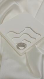 Gümüş Renk Taşlı Çelik Yüzük - Görsel 2